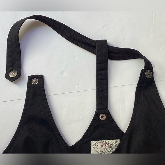 Splitz Black sturdy cotton zip up overall dress with pockets.small - Picture 9 of 14